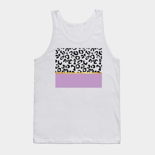 Black and white leopard print on purple, golden lining Tank Top